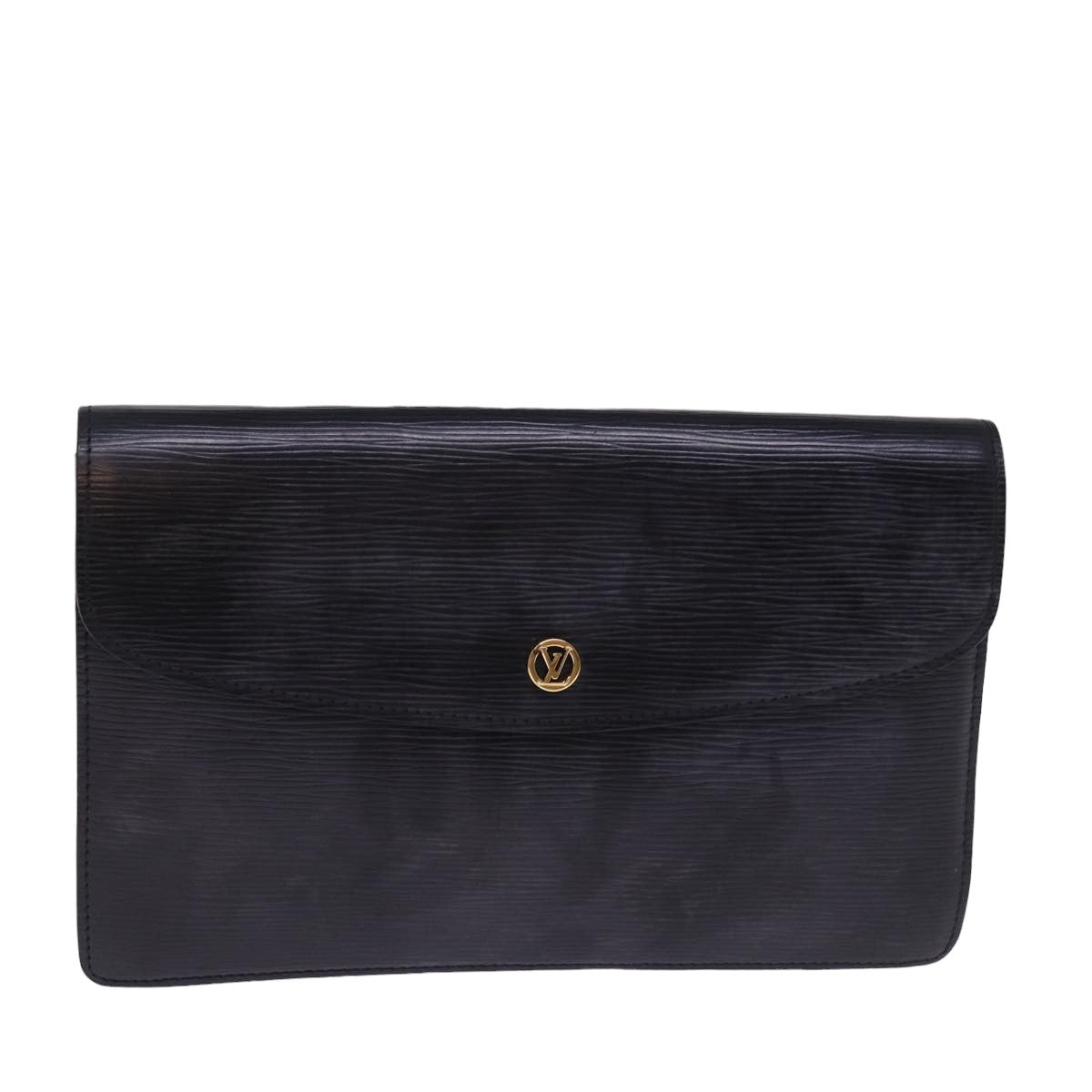 LOUIS VUITTON Epi Montaigne 27 Clutch Bag Black M52652 LV Auth 76891