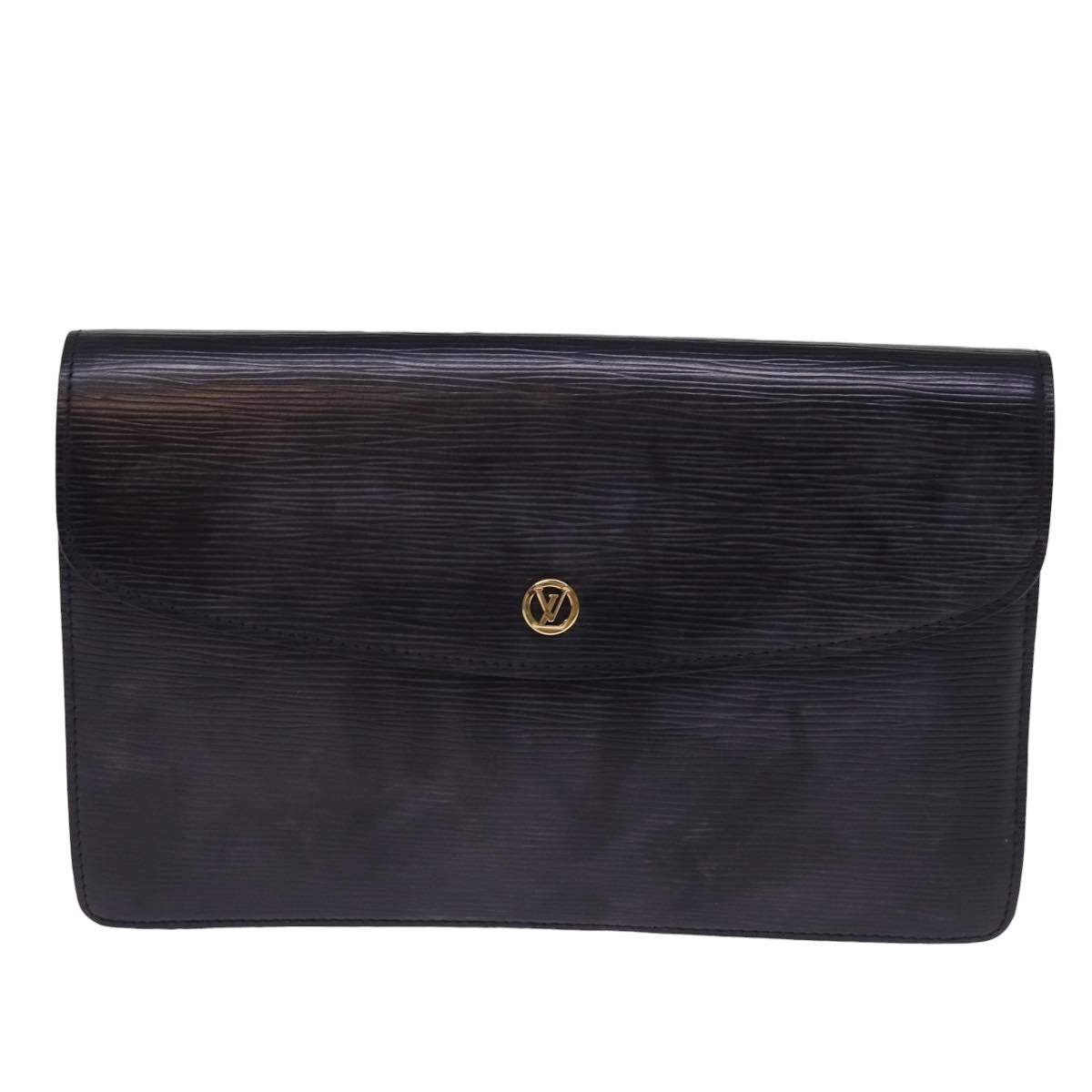 LOUIS VUITTON Epi Montaigne 27 Clutch Bag Black M52652 LV Auth 76891