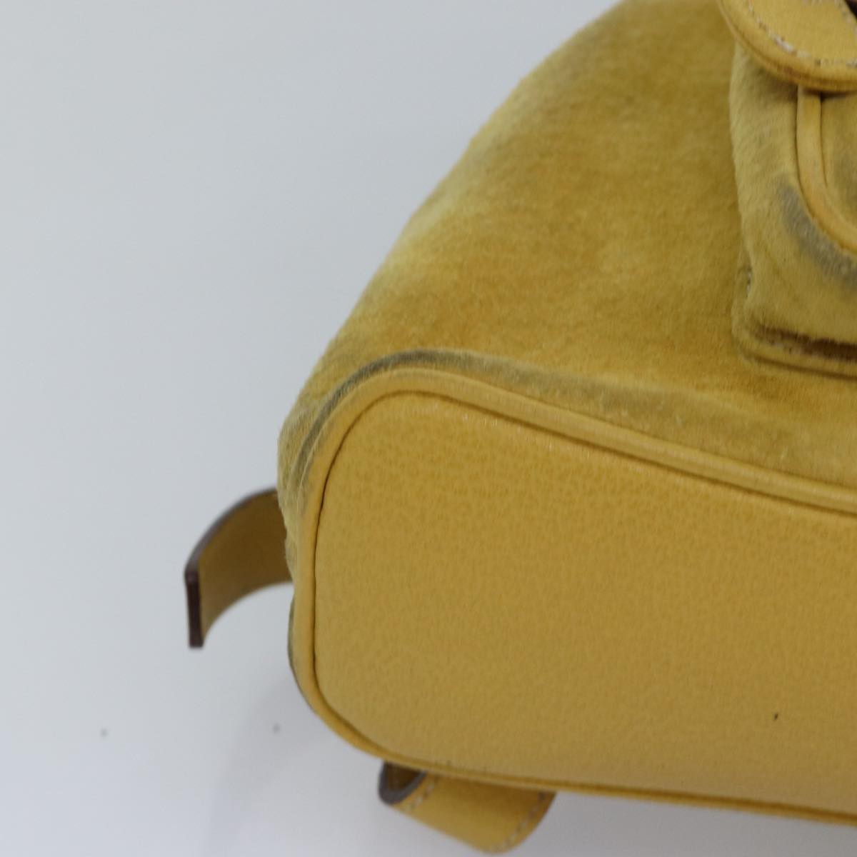 GUCCI Bamboo Backpack Suede Leather Yellow 003 2058 0030 Auth 76895