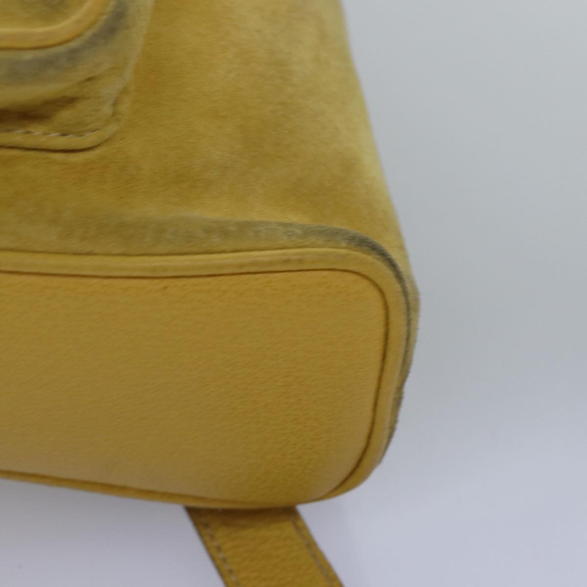 GUCCI Bamboo Backpack Suede Leather Yellow 003 2058 0030 Auth 76895