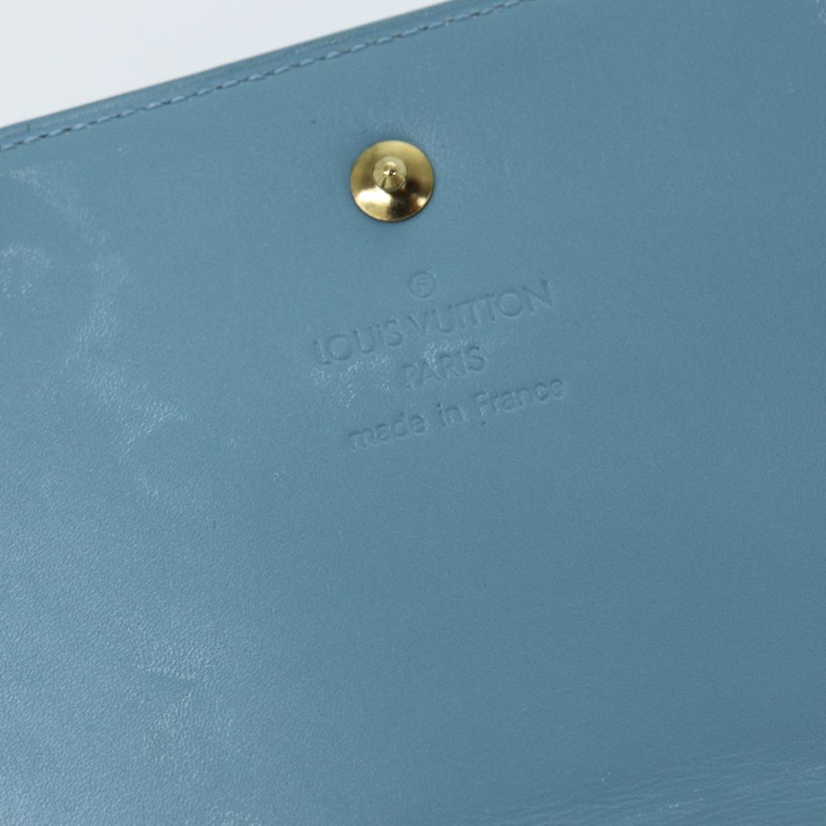 LOUIS VUITTON Monogram Vernis Walker Wallet Baby Blue M91073 LV Auth 76904