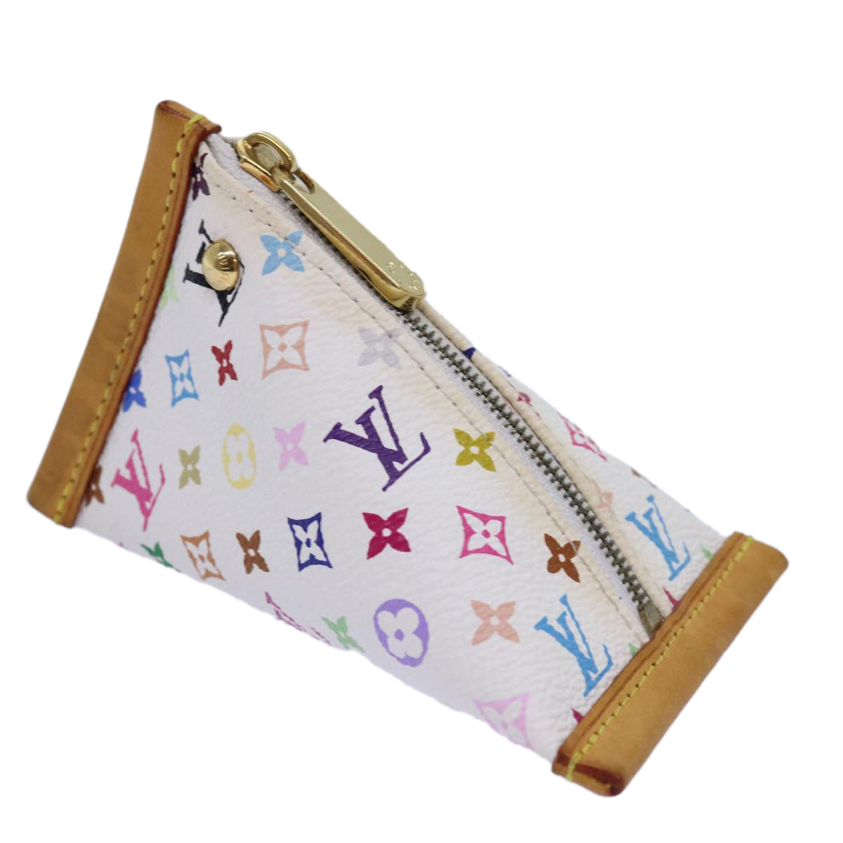 LOUIS VUITTON Monogram Multicolor Berlingo Coin Purse White M58028 Auth 76905