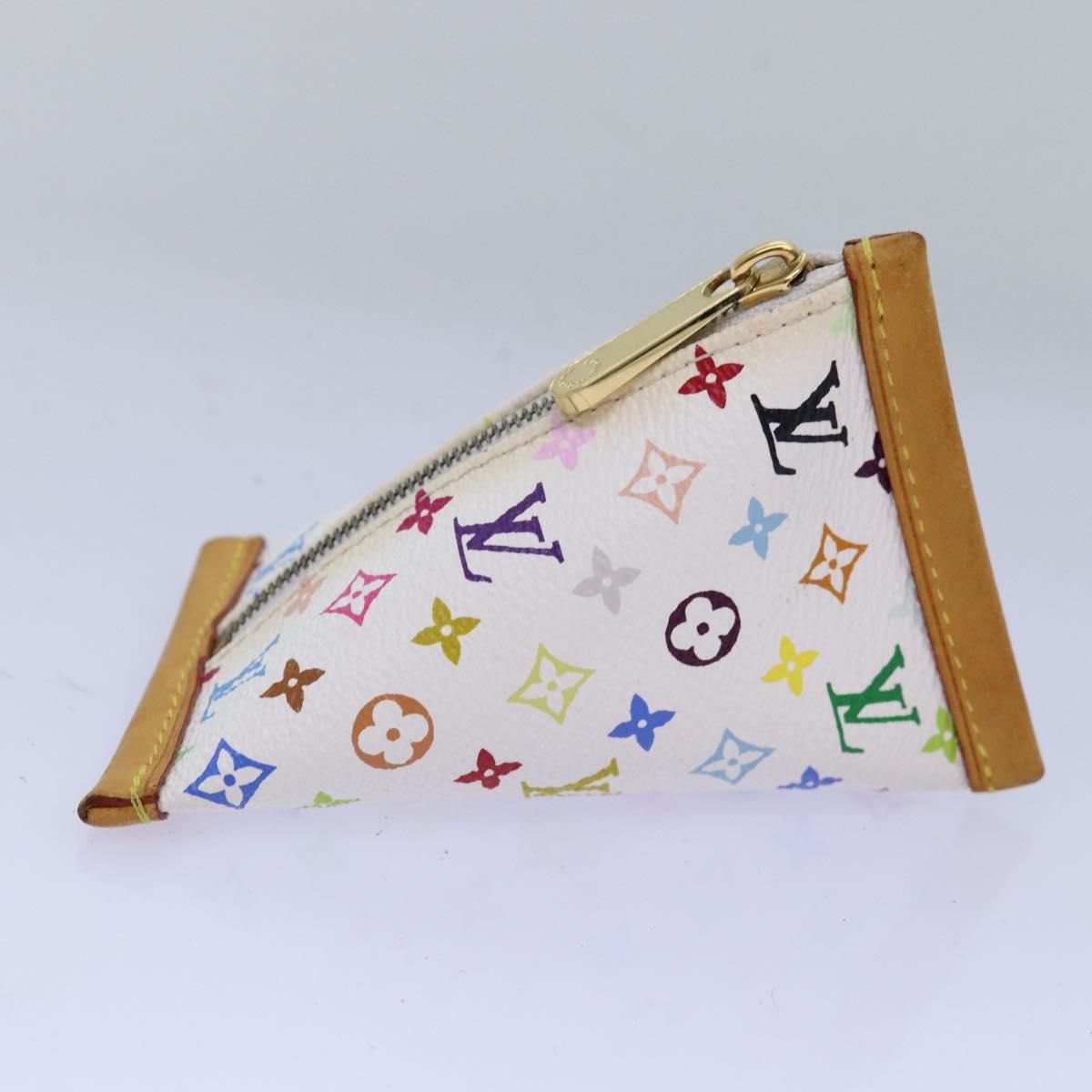 LOUIS VUITTON Monogram Multicolor Berlingo Coin Purse White M58028 Auth 76905