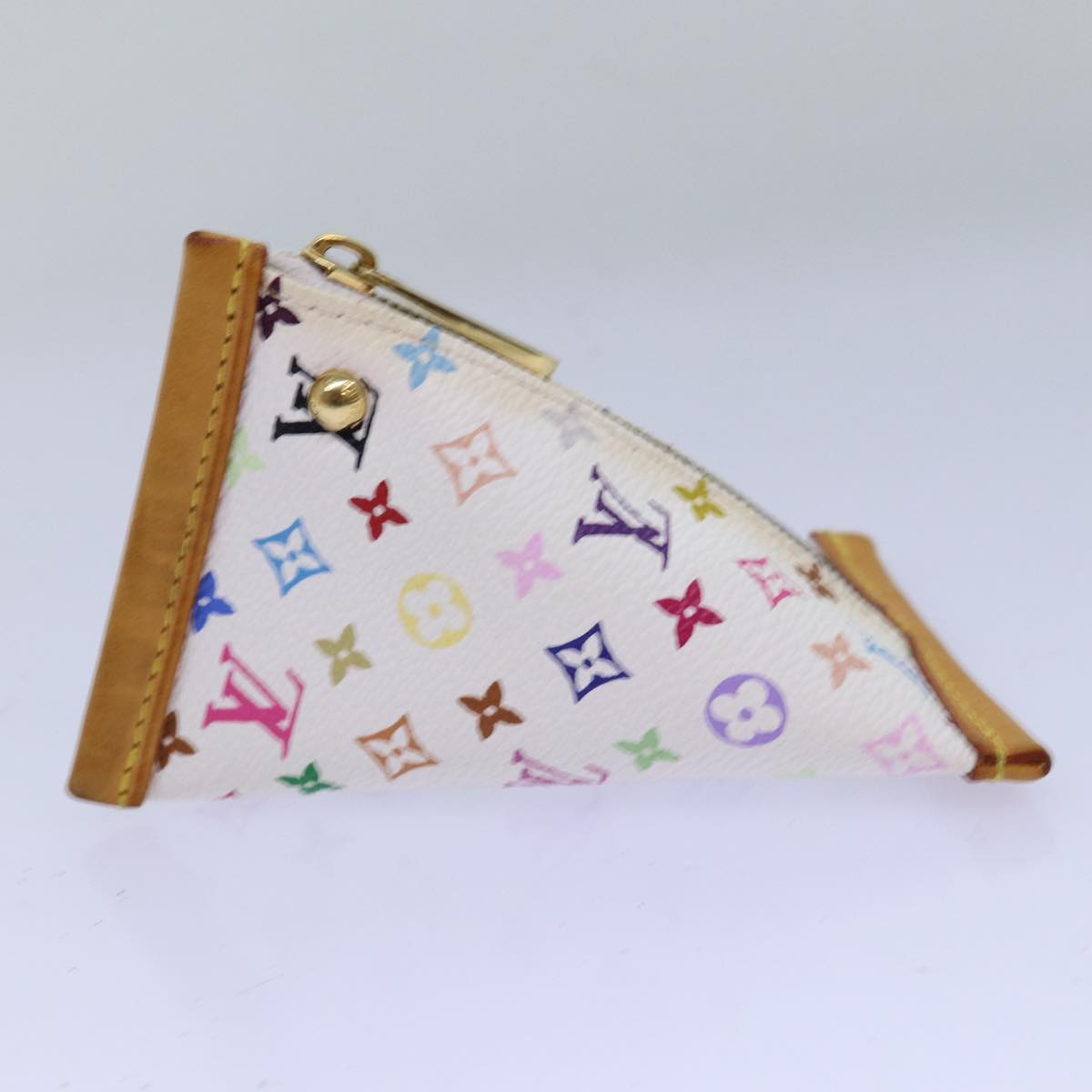 LOUIS VUITTON Monogram Multicolor Berlingo Coin Purse White M58028 Auth 76905