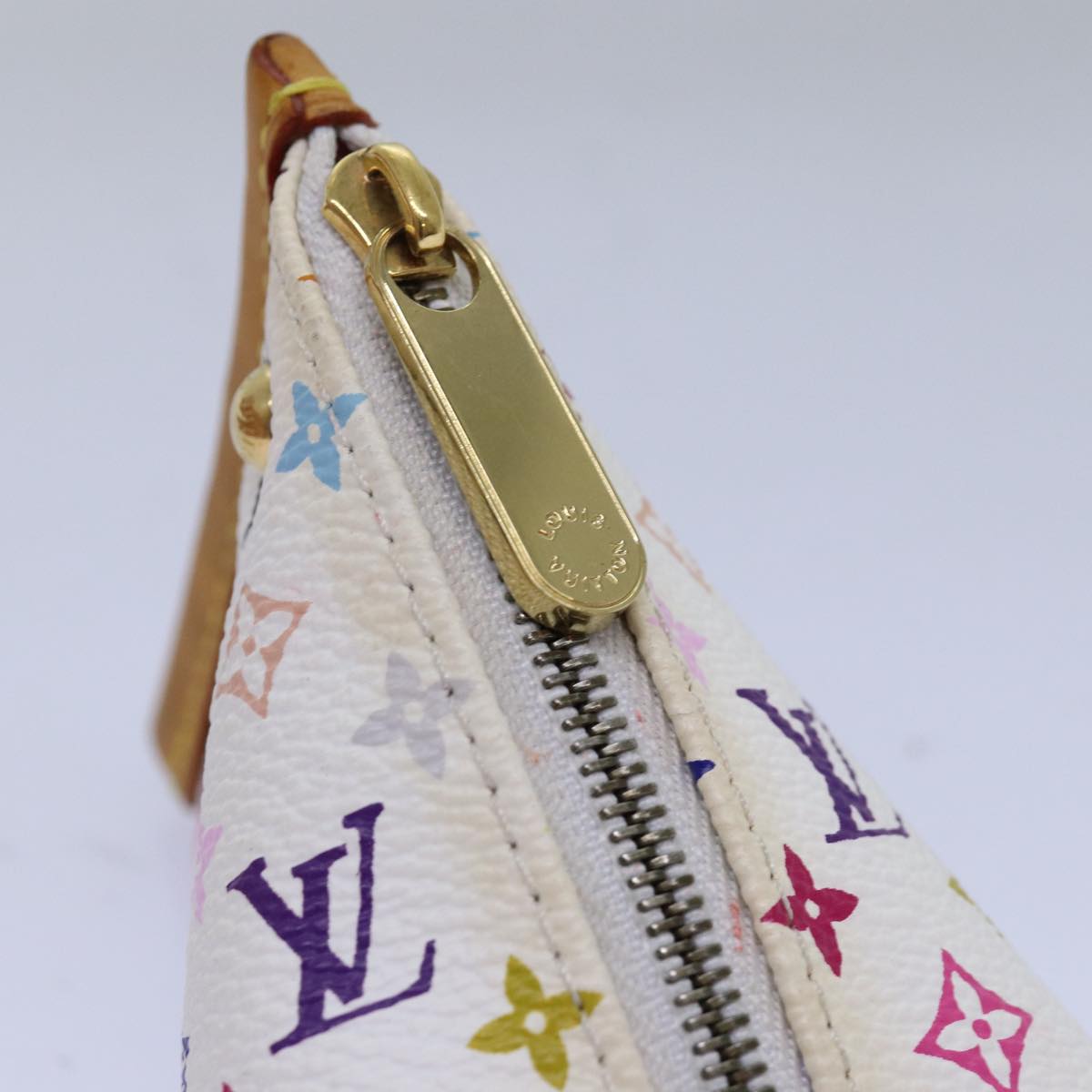 LOUIS VUITTON Monogram Multicolor Berlingo Coin Purse White M58028 Auth 76905