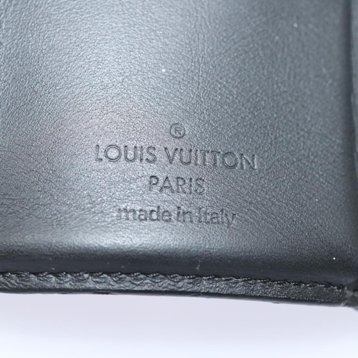 LOUIS VUITTON Monogram Eclipse Discovery Compact Wallet M67630 LV Auth 76907