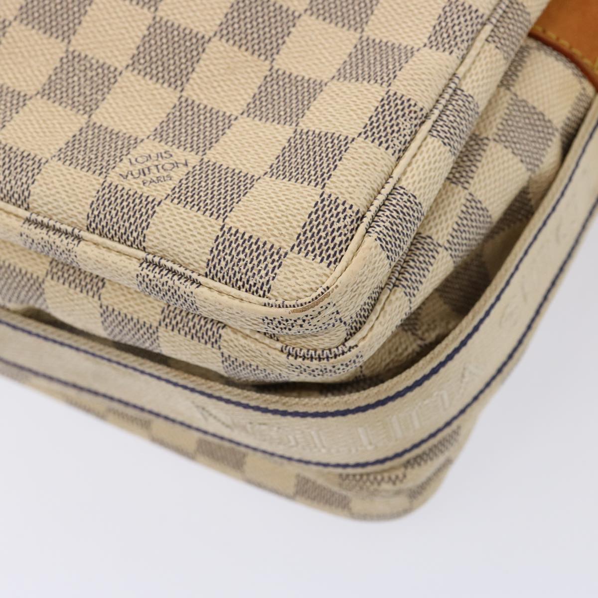 LOUIS VUITTON Damier Azur Naviglio Shoulder Bag N51189 LV Auth 76924