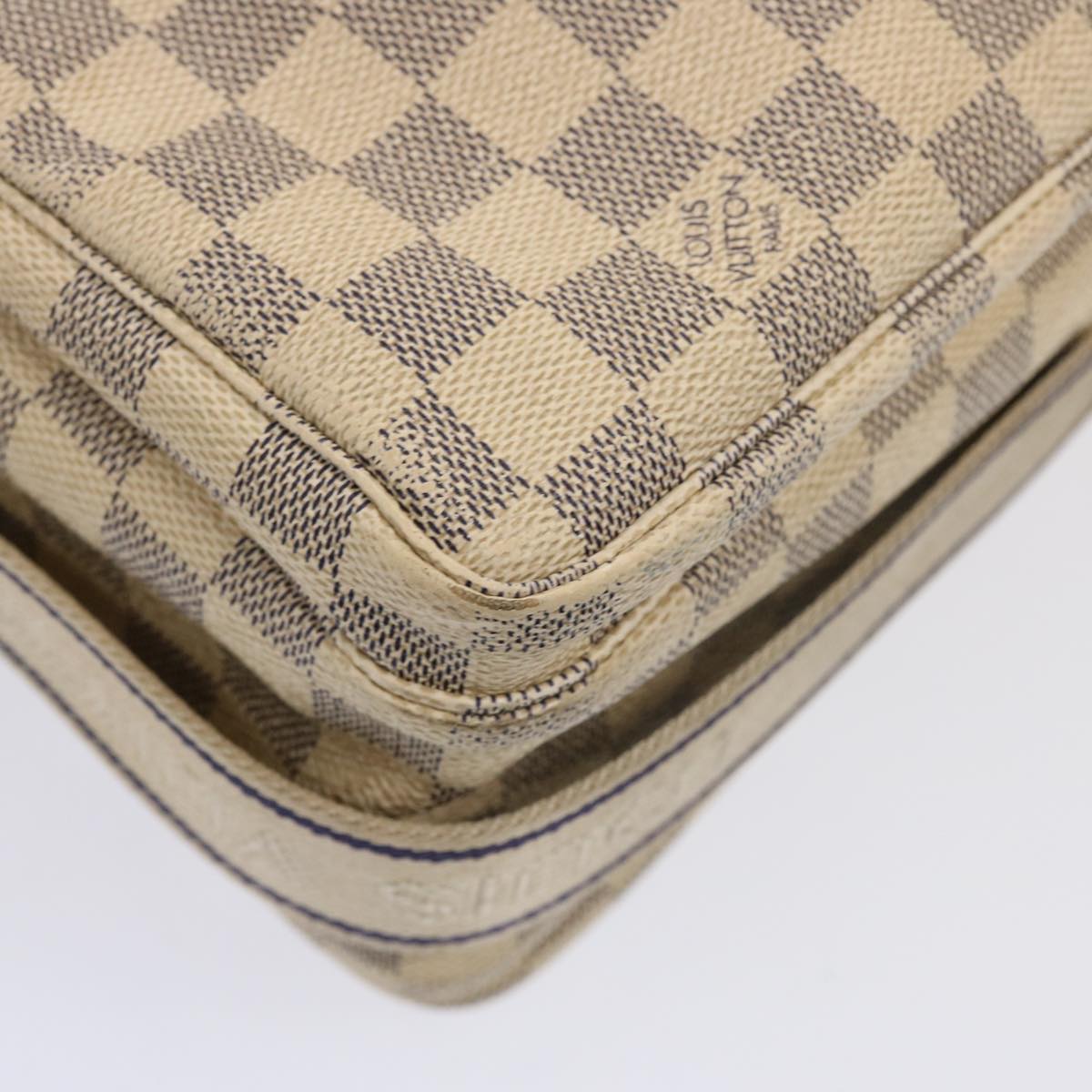 LOUIS VUITTON Damier Azur Naviglio Shoulder Bag N51189 LV Auth 76924