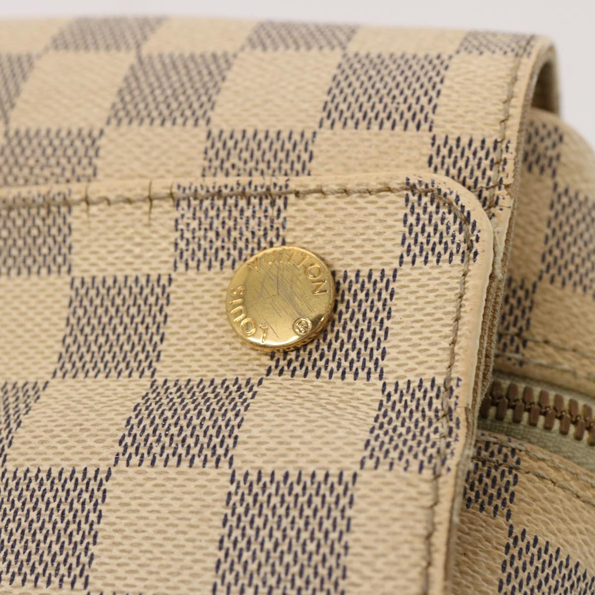 LOUIS VUITTON Damier Azur Naviglio Shoulder Bag N51189 LV Auth 76924