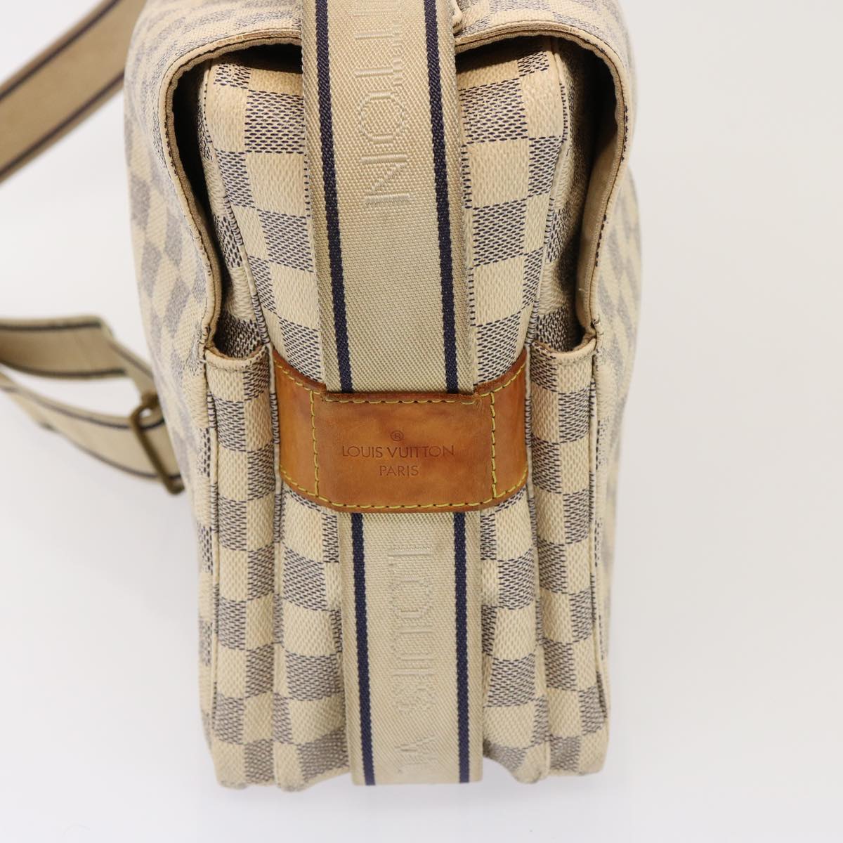 LOUIS VUITTON Damier Azur Naviglio Shoulder Bag N51189 LV Auth 76924