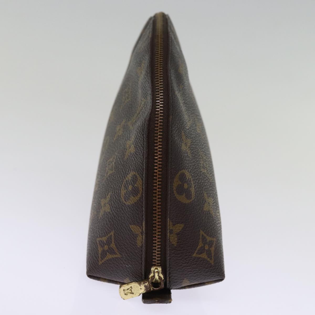 LOUIS VUITTON Monogram Trousse Demi Ronde Cosmetic Pouch M47520 LV Auth 76931