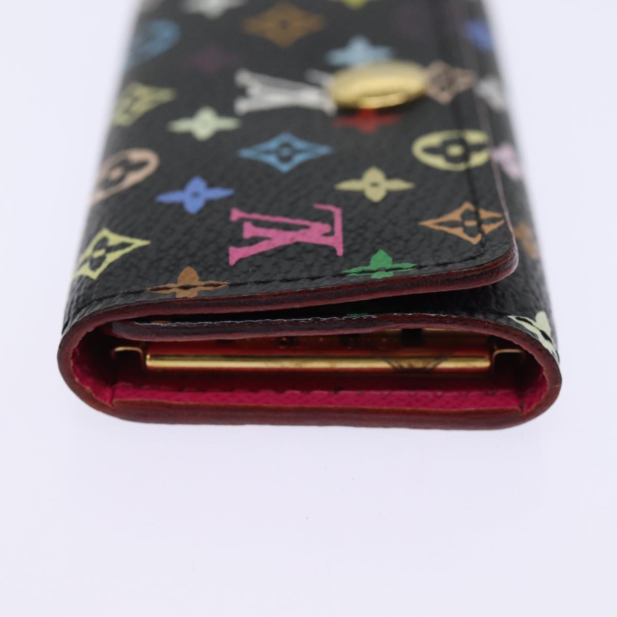 LOUIS VUITTON Monogram Multicolor Multicles 4 Key Case Black M93732 Auth 76935