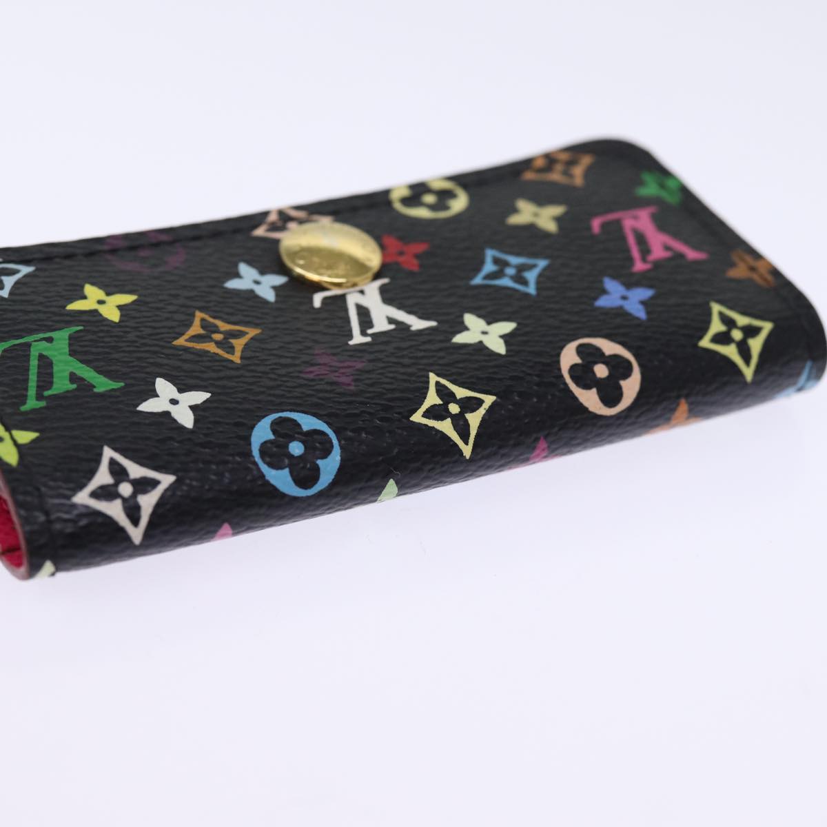 LOUIS VUITTON Monogram Multicolor Multicles 4 Key Case Black M93732 Auth 76935