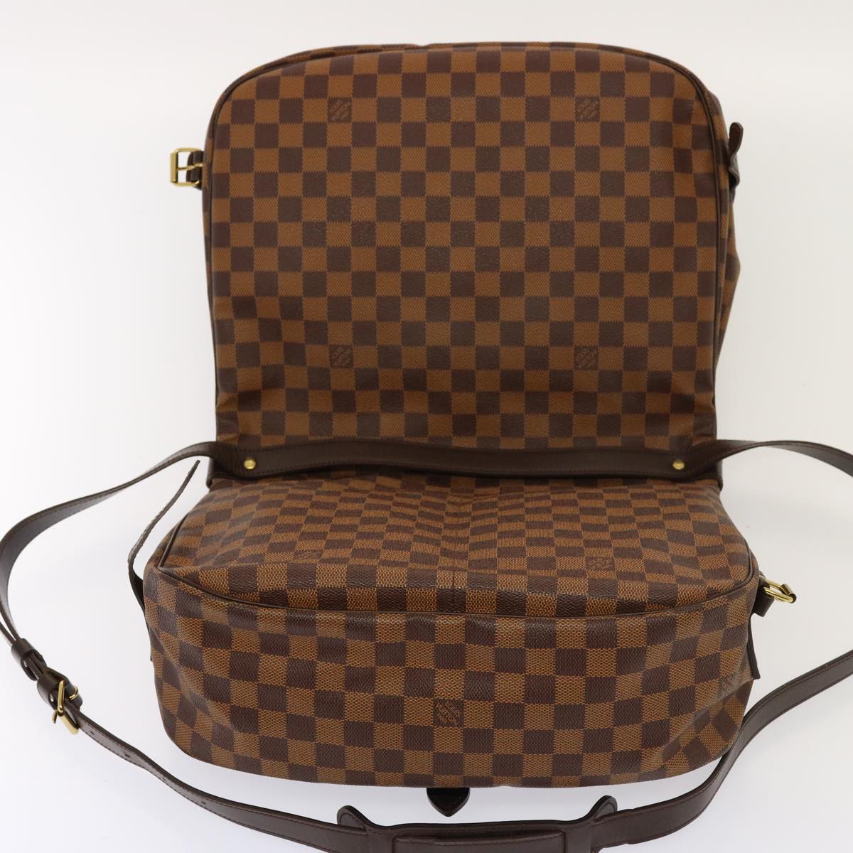 LOUIS VUITTON Damier Ebene Saumur 35 Shoulder Bag SPO LV Auth 76951A