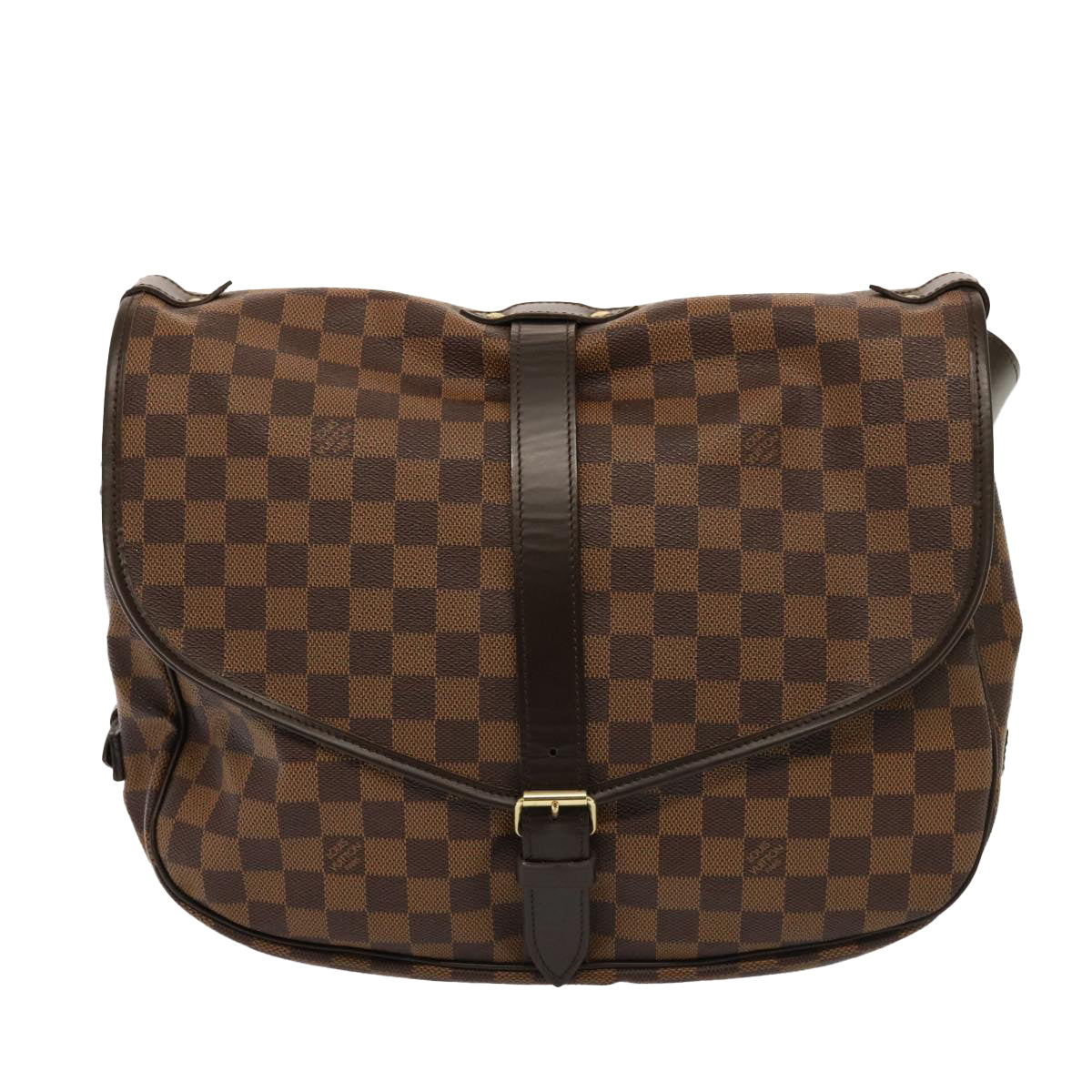 LOUIS VUITTON Damier Ebene Saumur 35 Shoulder Bag SPO LV Auth 76951A