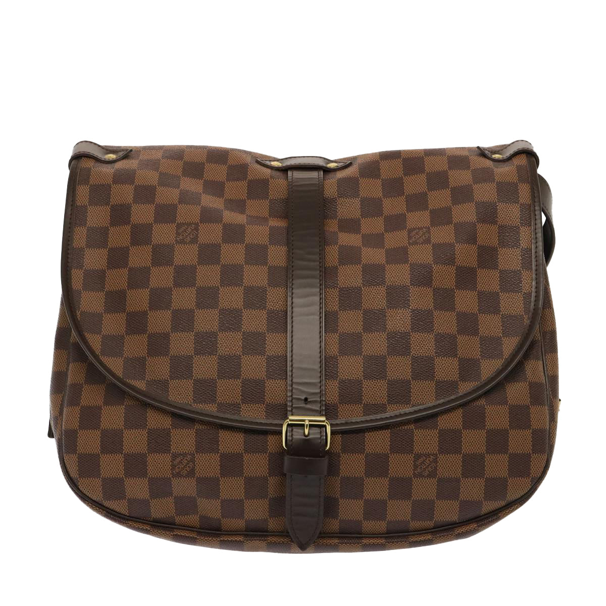 LOUIS VUITTON Damier Ebene Saumur 35 Shoulder Bag SPO LV Auth 76951A