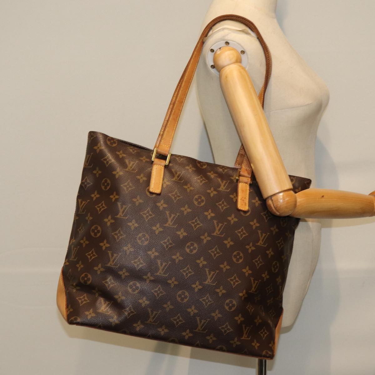 LOUIS VUITTON Monogram Cabas Mezzo Tote Bag M51151 LV Auth 76958