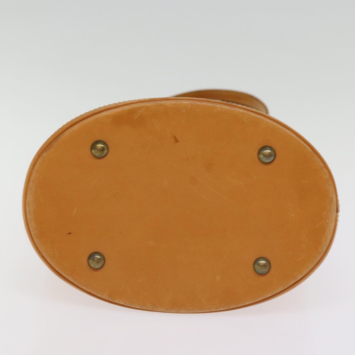 LOUIS VUITTON Nomad leather Bucket PM Shoulder Bag Beige M85001 LV Auth 76964