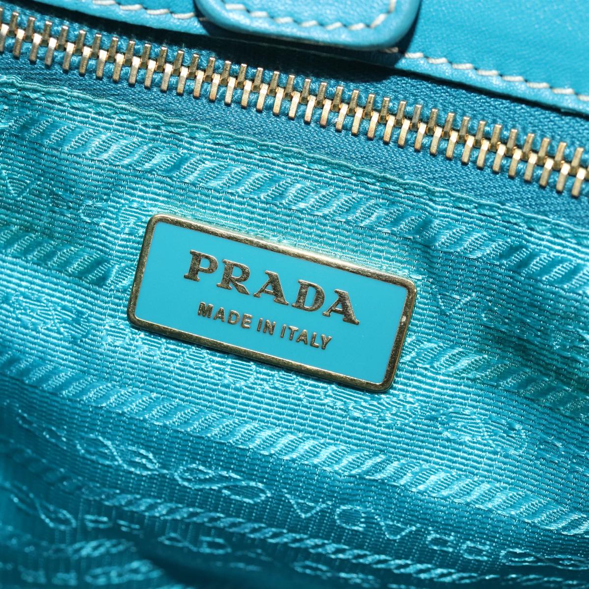 PRADA Hand Bag Nylon Turquoise Blue Auth 76968