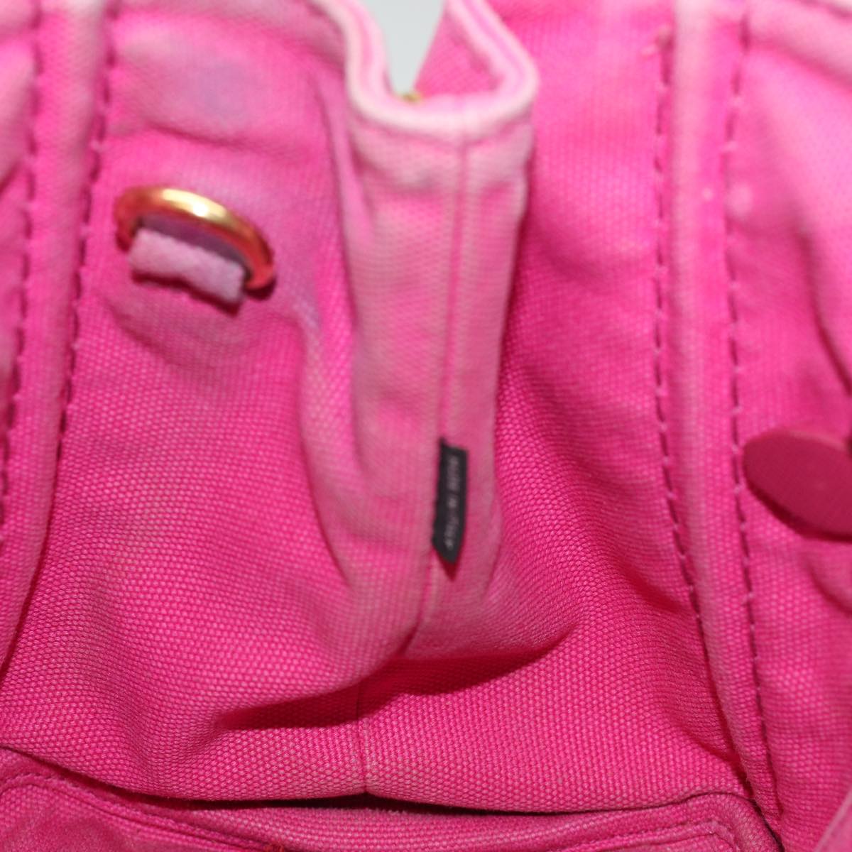 PRADA Canapa PM Hand Bag Canvas 2way Pink Auth 76984