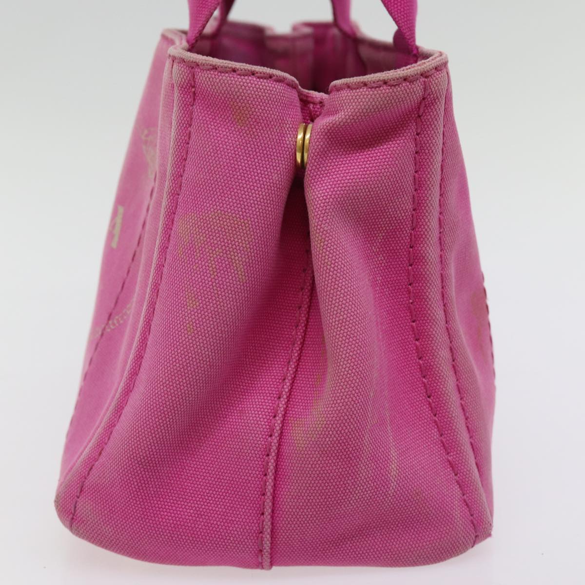PRADA Canapa PM Hand Bag Canvas 2way Pink Auth 76984
