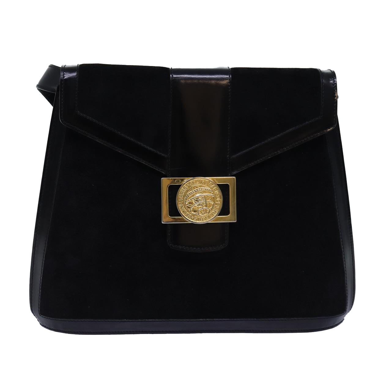 CELINE Shoulder Bag Suede Black Auth 76995