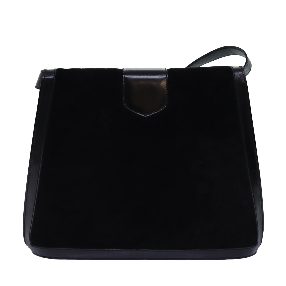 CELINE Shoulder Bag Suede Black Auth 76995 - 0