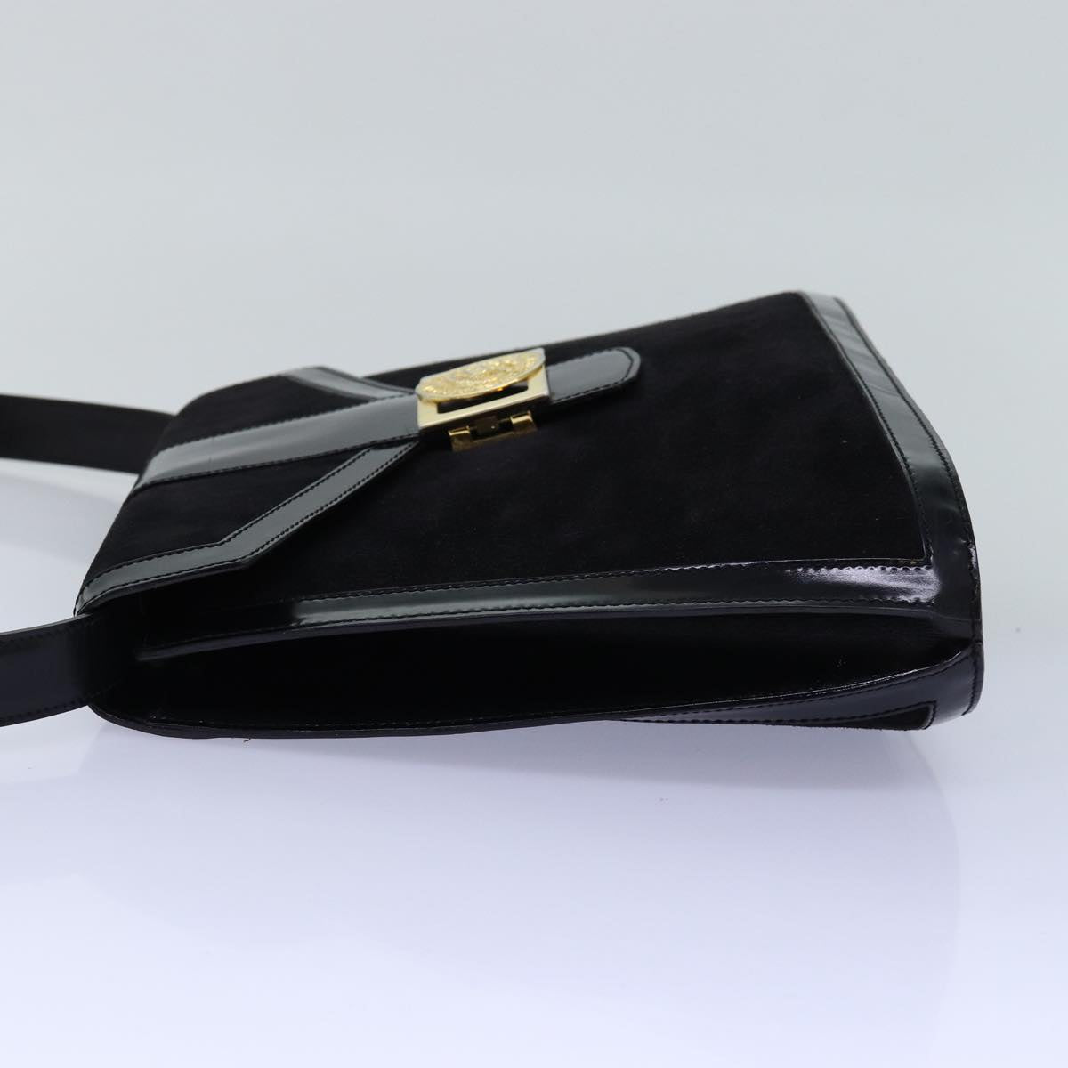 CELINE Shoulder Bag Suede Black Auth 76995