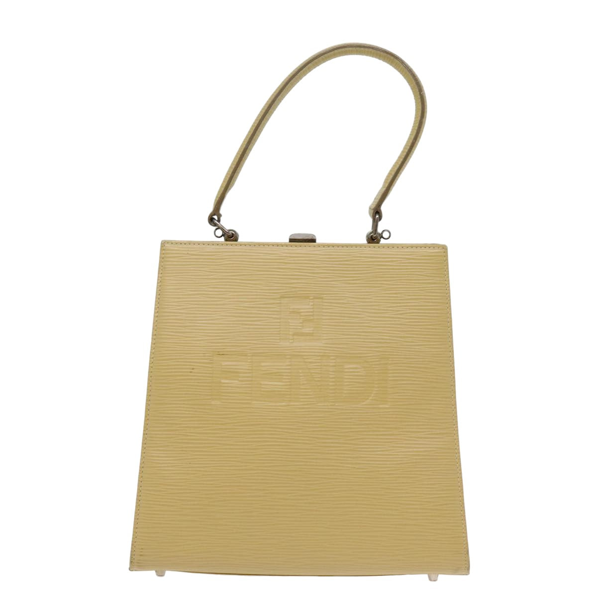 FENDI Hand Bag Leather 2way Beige Auth 77006 - 0