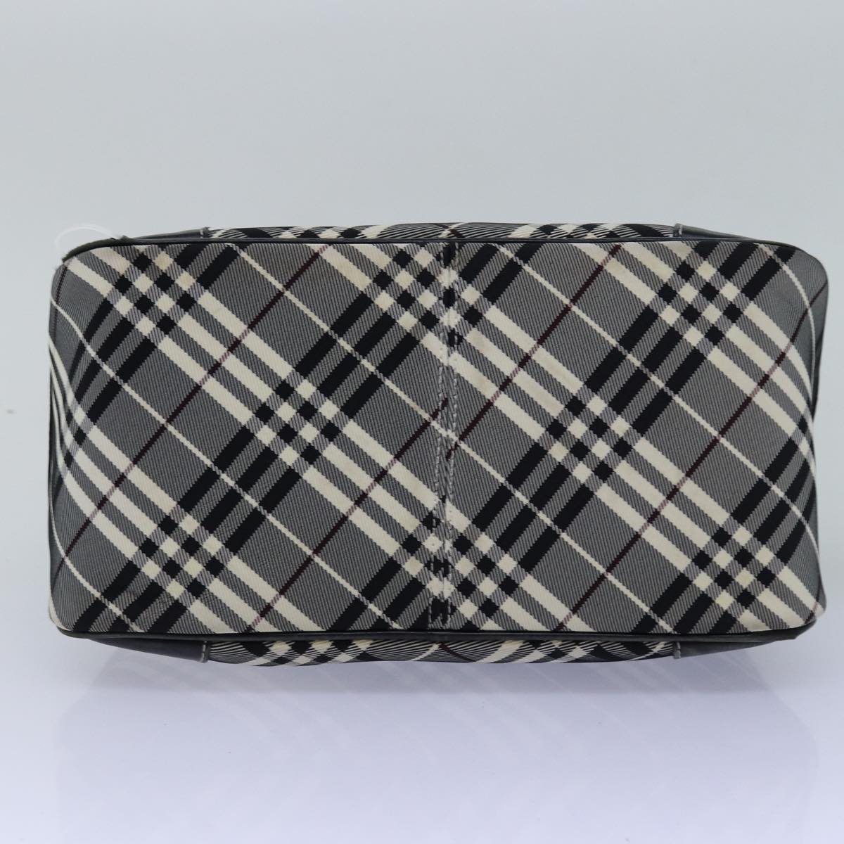 BURBERRY Nova Check Blue Label Hand Bag Nylon Black Auth 77009