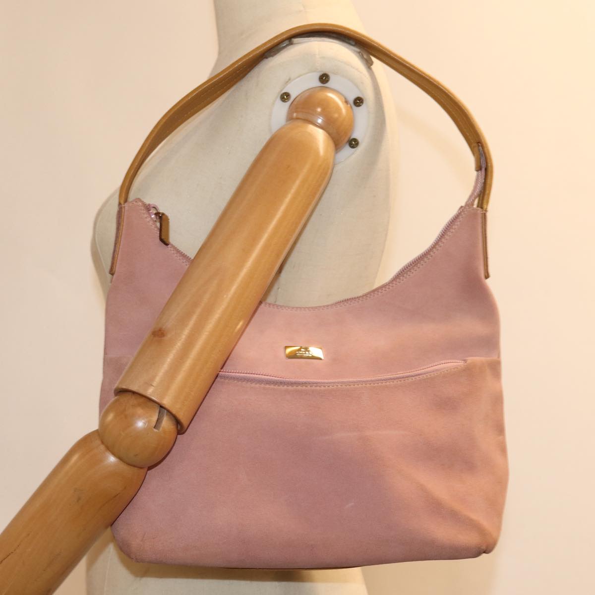 GUCCI Shoulder Bag Suede Pink 001 3386 1705 Auth 77012