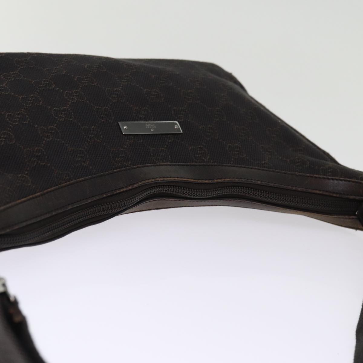 GUCCI GG Canvas Shoulder Bag Brown 35098 Auth 77014