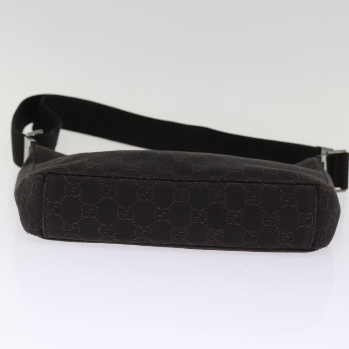 GUCCI GG Canvas Shoulder Bag Brown 35098 Auth 77014