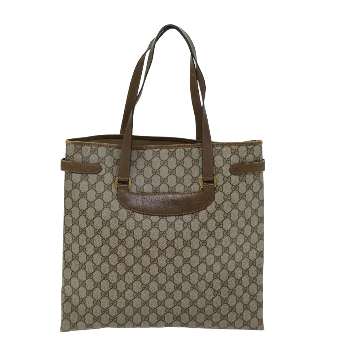 GUCCI GG Supreme Tote Bag PVC Beige 39 02 061 Auth 77022 - 0