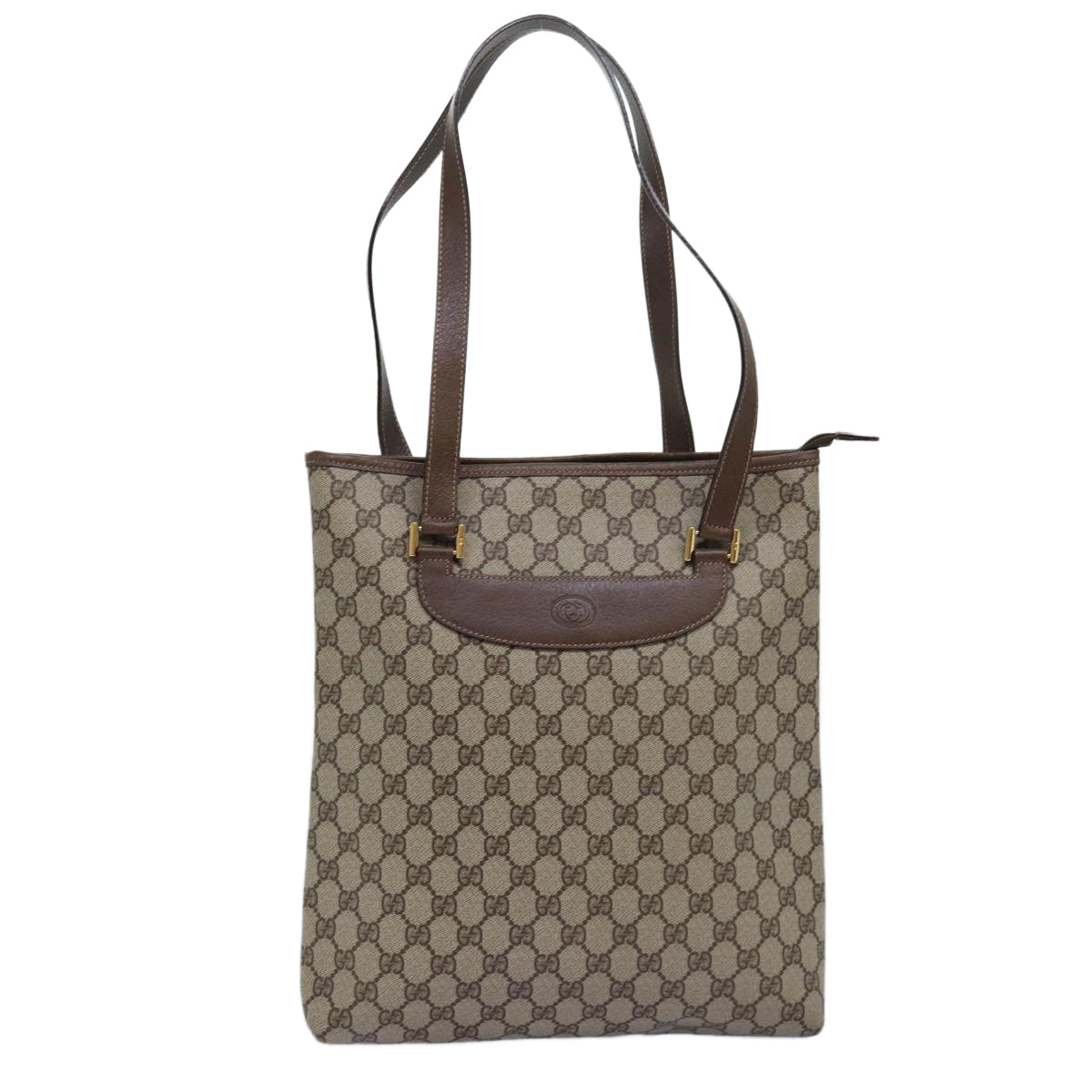 GUCCI GG Supreme Tote Bag PVC Beige 002 39 6130 8039 Auth 77023