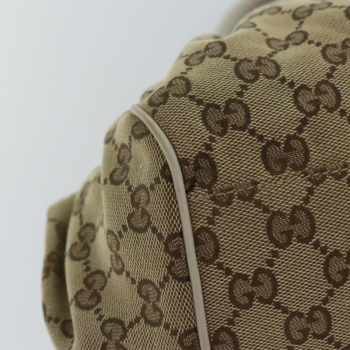 GUCCI GG Canvas Hand Bag Beige 223974 Auth 77030