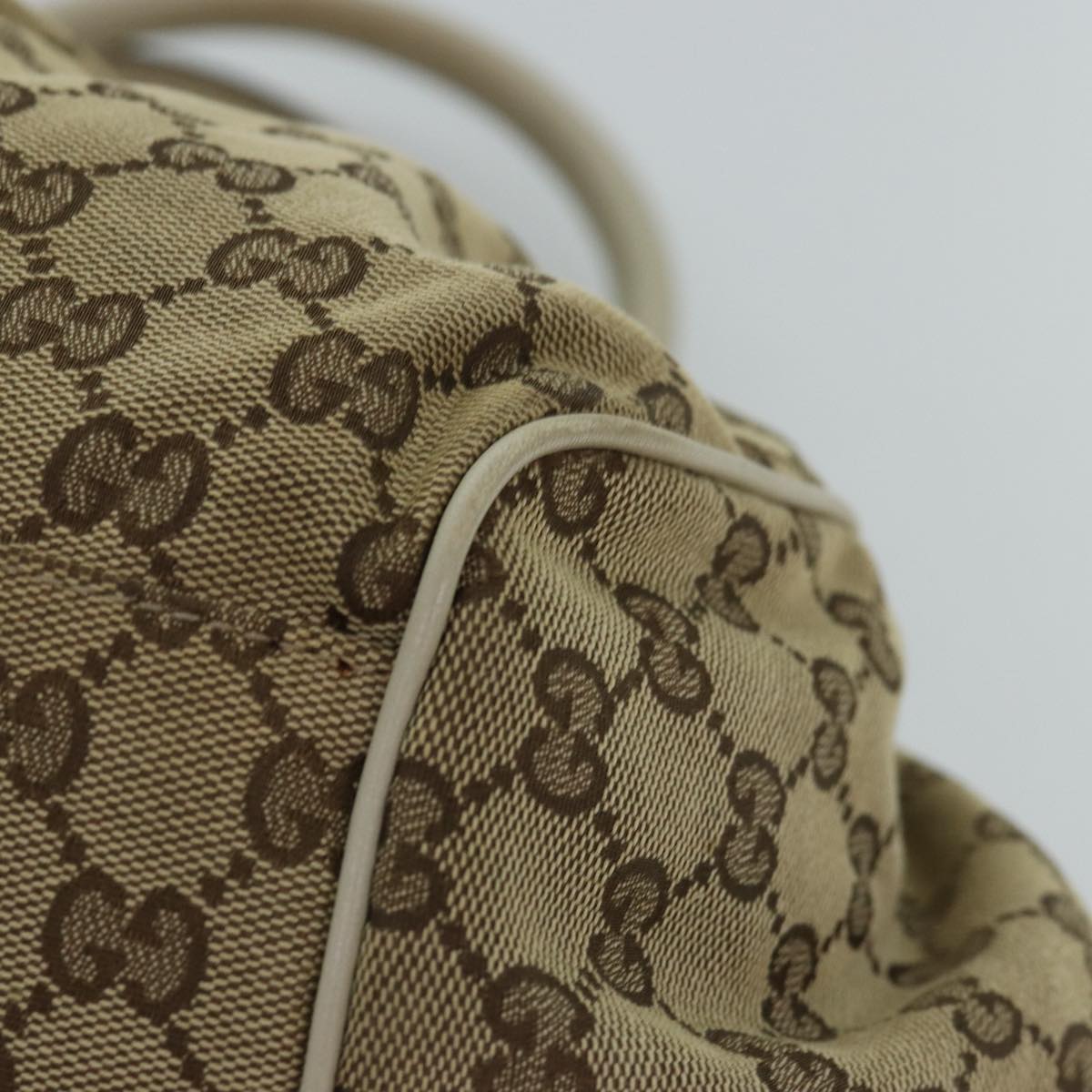 GUCCI GG Canvas Hand Bag Beige 223974 Auth 77030