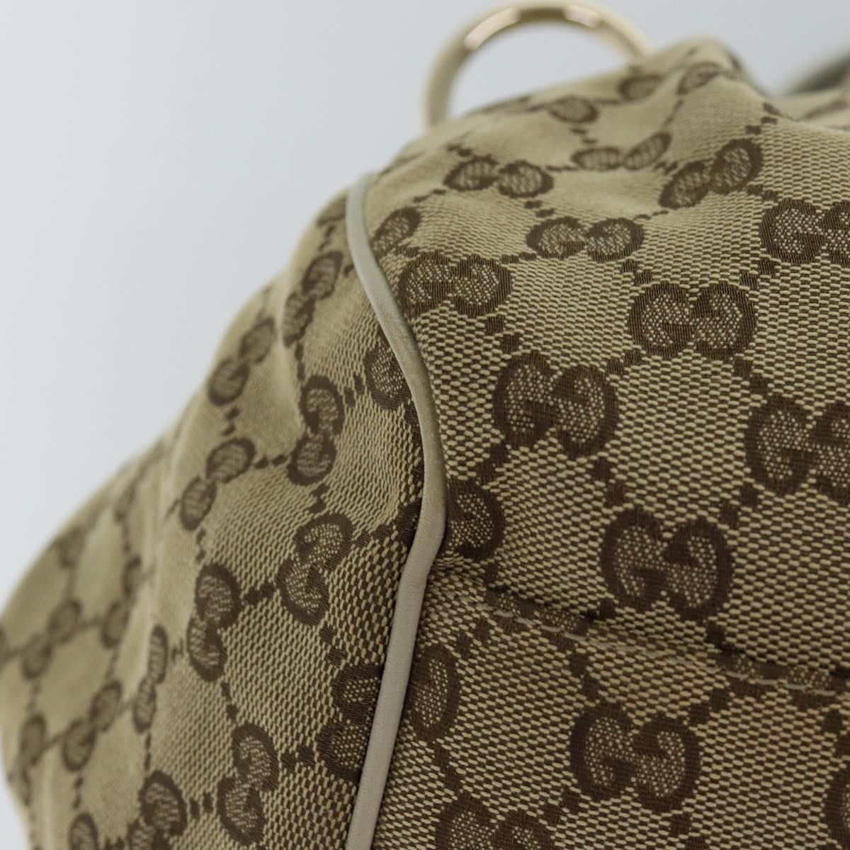 GUCCI GG Canvas Hand Bag Beige 223974 Auth 77030