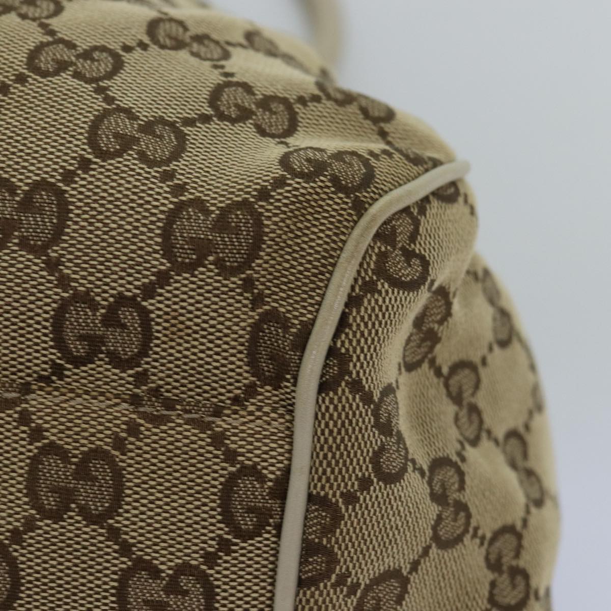 GUCCI GG Canvas Hand Bag Beige 223974 Auth 77030