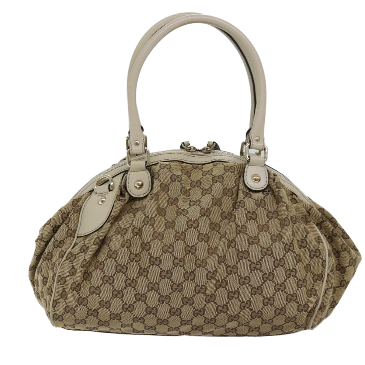 GUCCI GG Canvas Hand Bag Beige 223974 Auth 77030 - 0