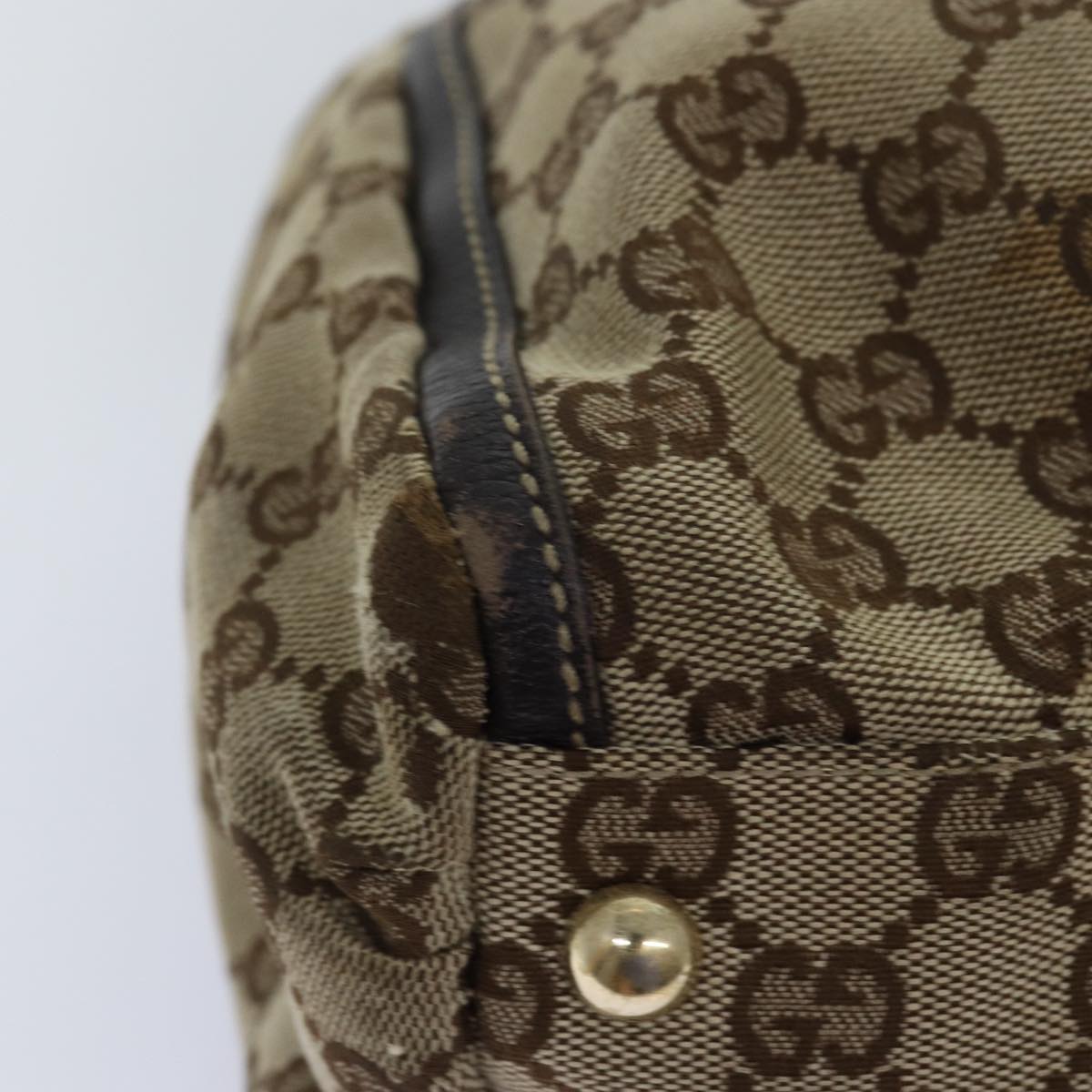 GUCCI GG Canvas Abbey Hand Bag Beige 189831 Auth 77031