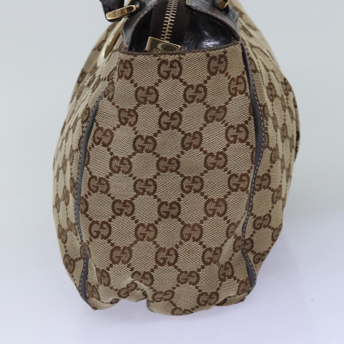 GUCCI GG Canvas Abbey Hand Bag Beige 189831 Auth 77031