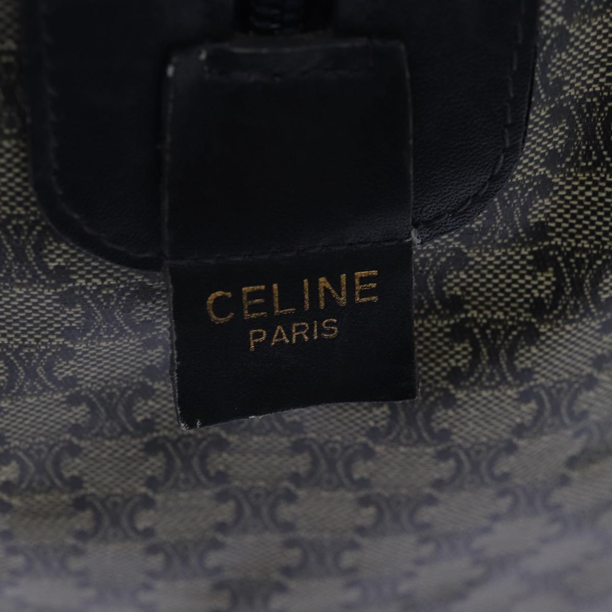 CELINE Macadam Canvas Boston Bag Navy Auth 77039