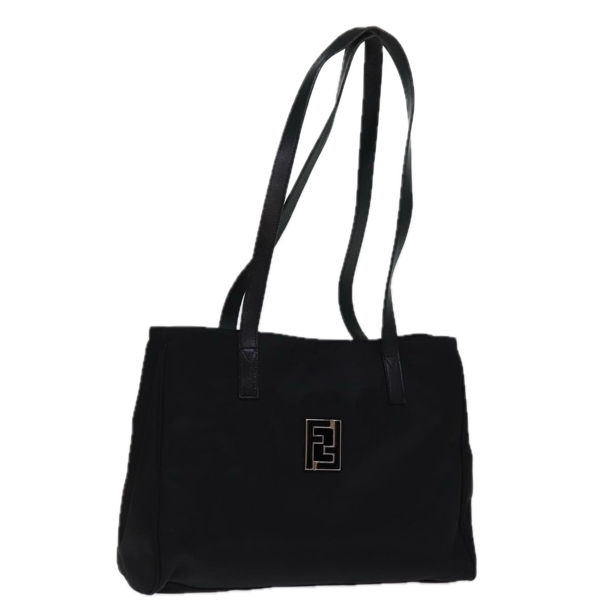 FENDI Tote Bag Nylon Black Auth 77042