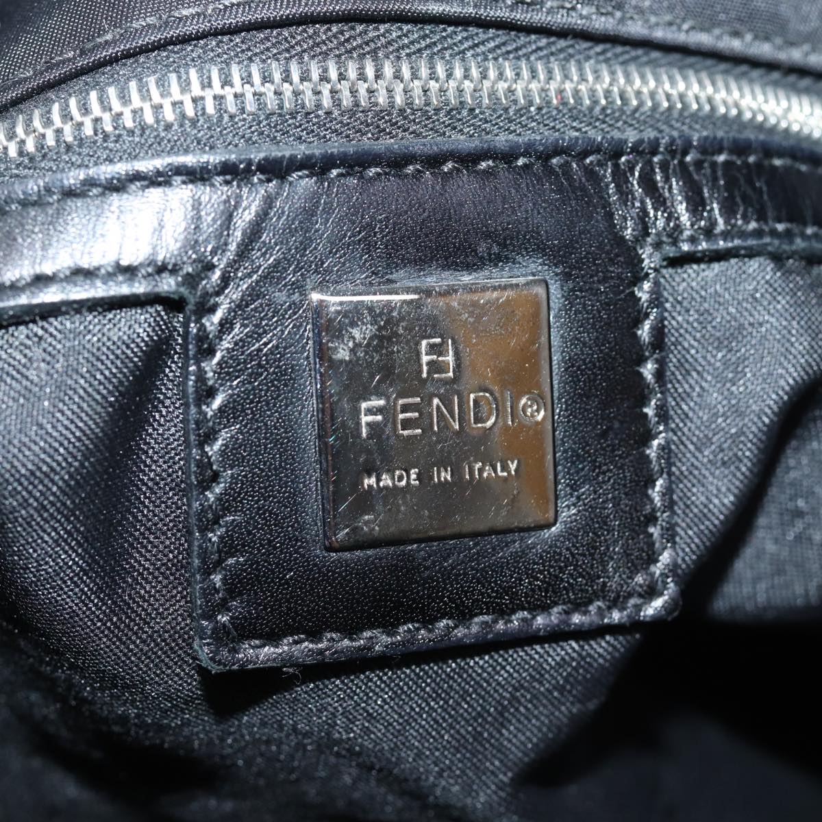 FENDI Tote Bag Nylon Black Auth 77042