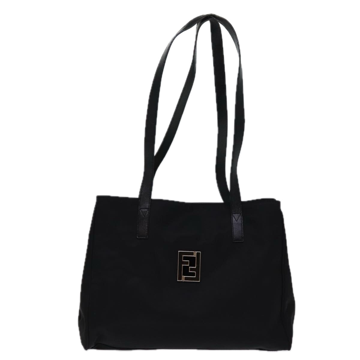 FENDI Tote Bag Nylon Black Auth 77042