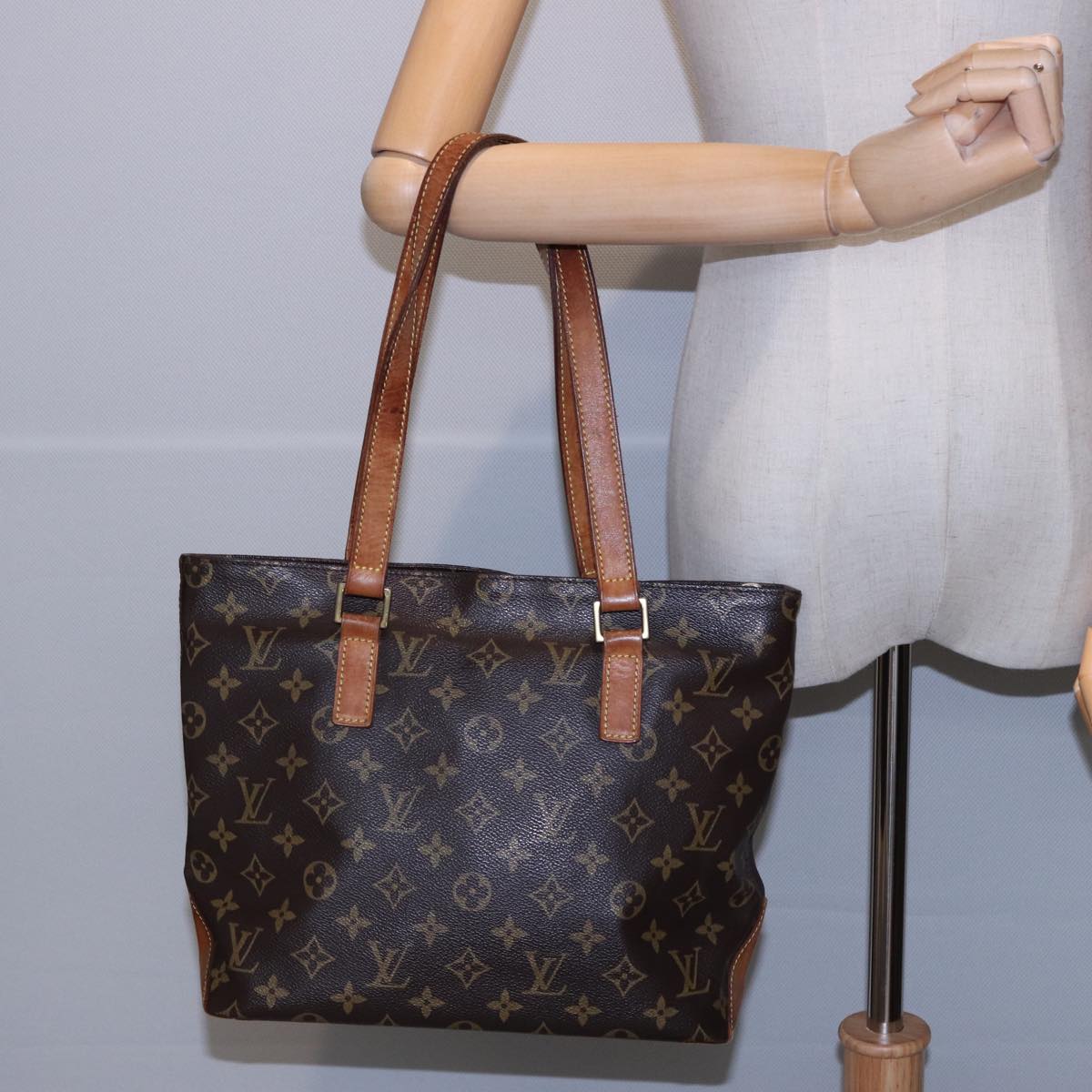 LOUIS VUITTON Monogram Cabas Piano Tote Bag M51148 LV Auth 77051