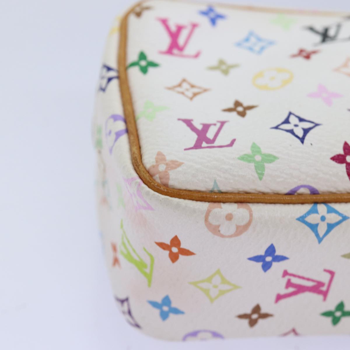 LOUIS VUITTON Monogram Multicolor Trousse Wapity Pouch White M58033 Auth 77056