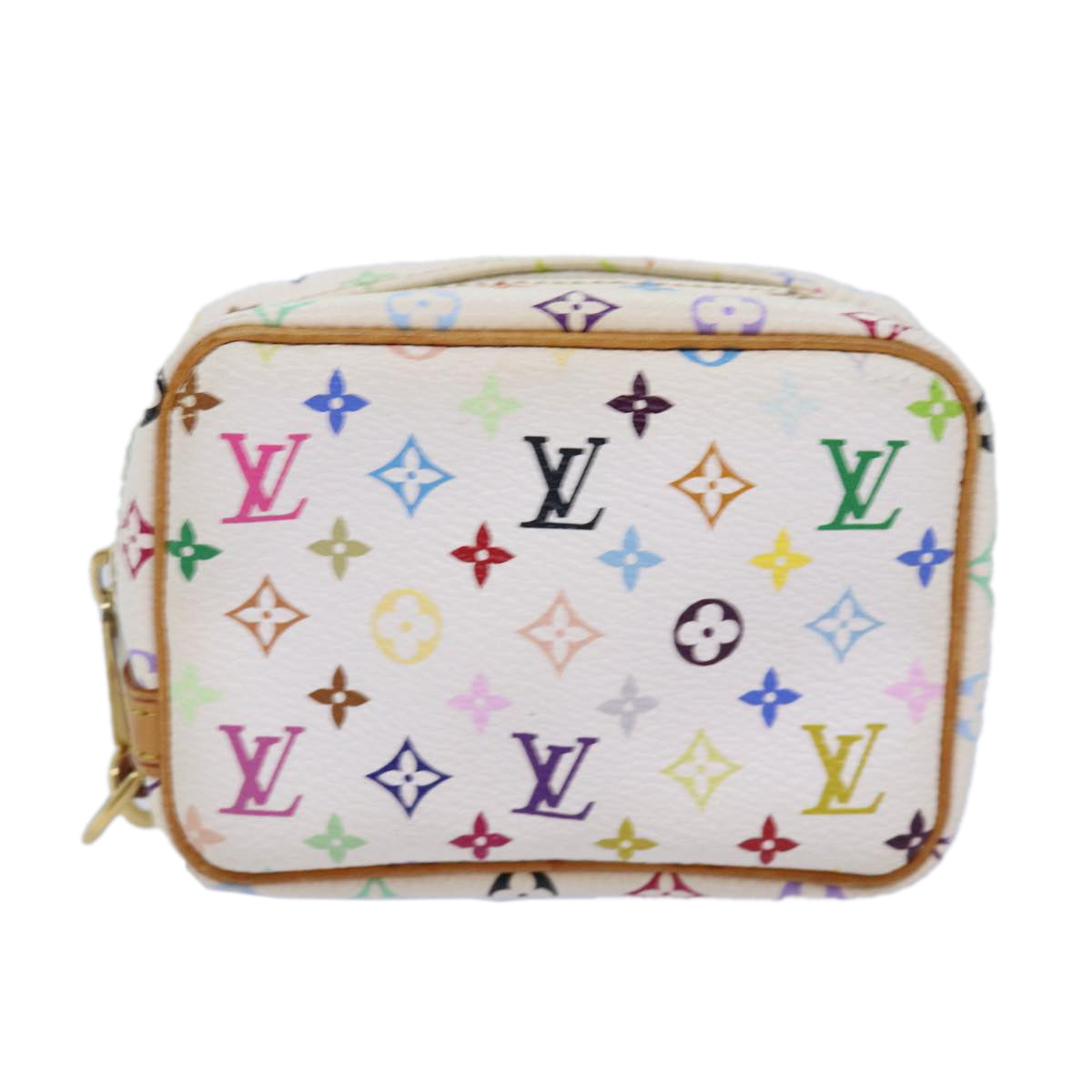 LOUIS VUITTON Monogram Multicolor Trousse Wapity Pouch White M58033 Auth 77056