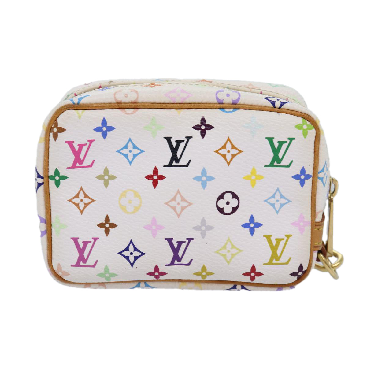 LOUIS VUITTON Monogram Multicolor Trousse Wapity Pouch White M58033 Auth 77056 - 0